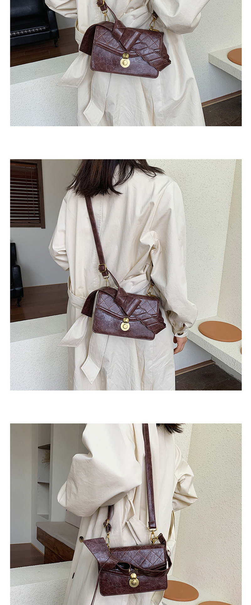 Fashion White Lock Single Shoulder Diagonal Package,Messenger bags