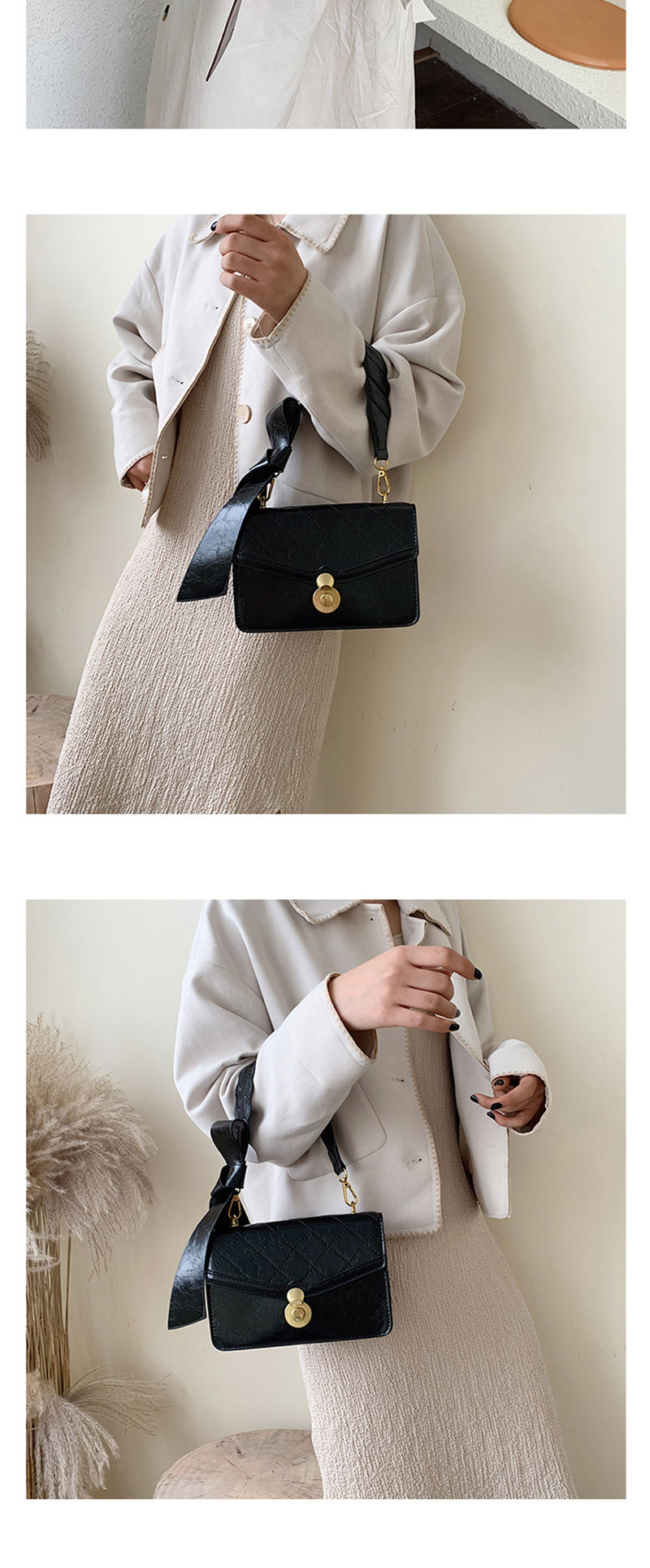 Fashion White Lock Single Shoulder Diagonal Package,Messenger bags