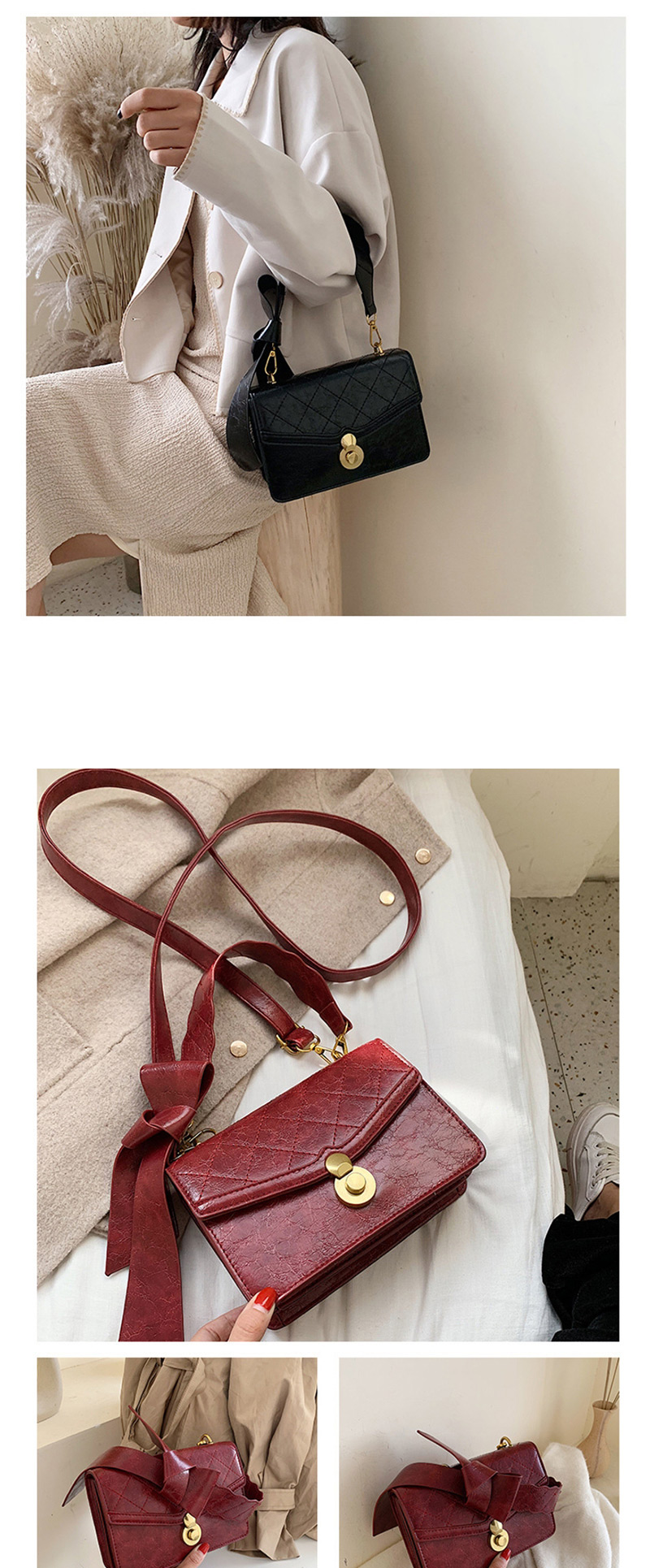 Fashion Brown Lock Single Shoulder Diagonal Package,Messenger bags