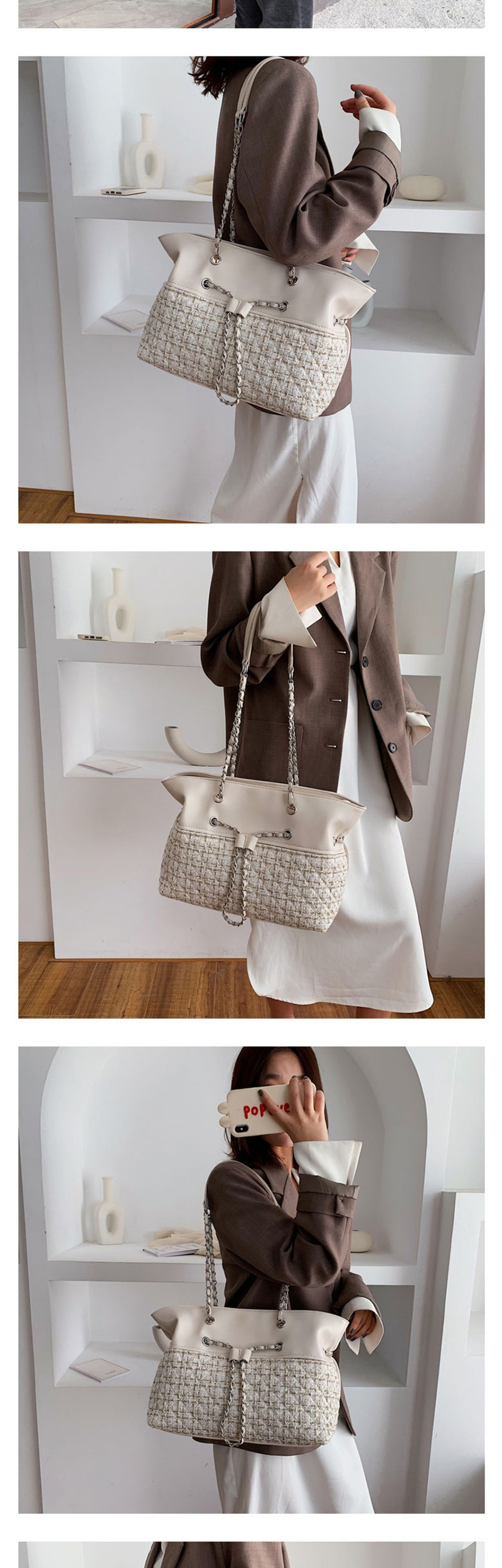 Fashion Color Grid Woolet Chain Portable Messenger Bag,Messenger bags