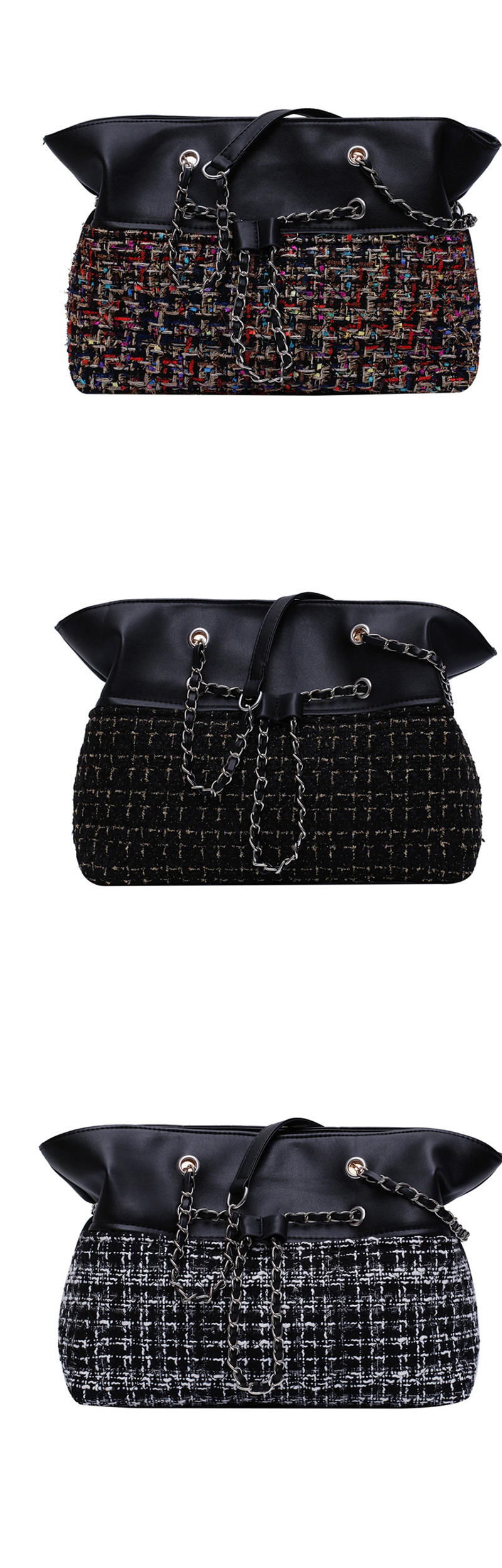 Fashion Color Grid Woolet Chain Portable Messenger Bag,Messenger bags