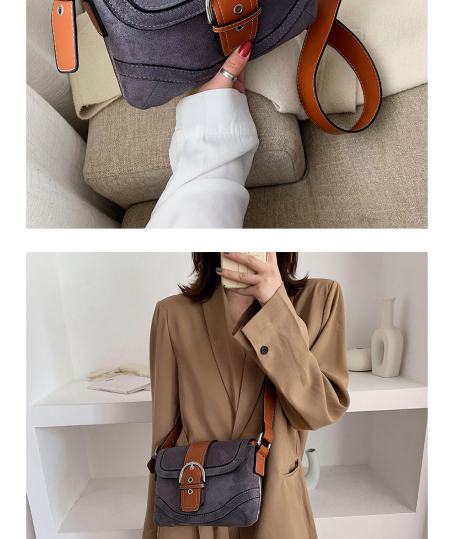 Fashion Brown Frosted Contrast Splicing Shoulder Crossbody Bag,Shoulder bags