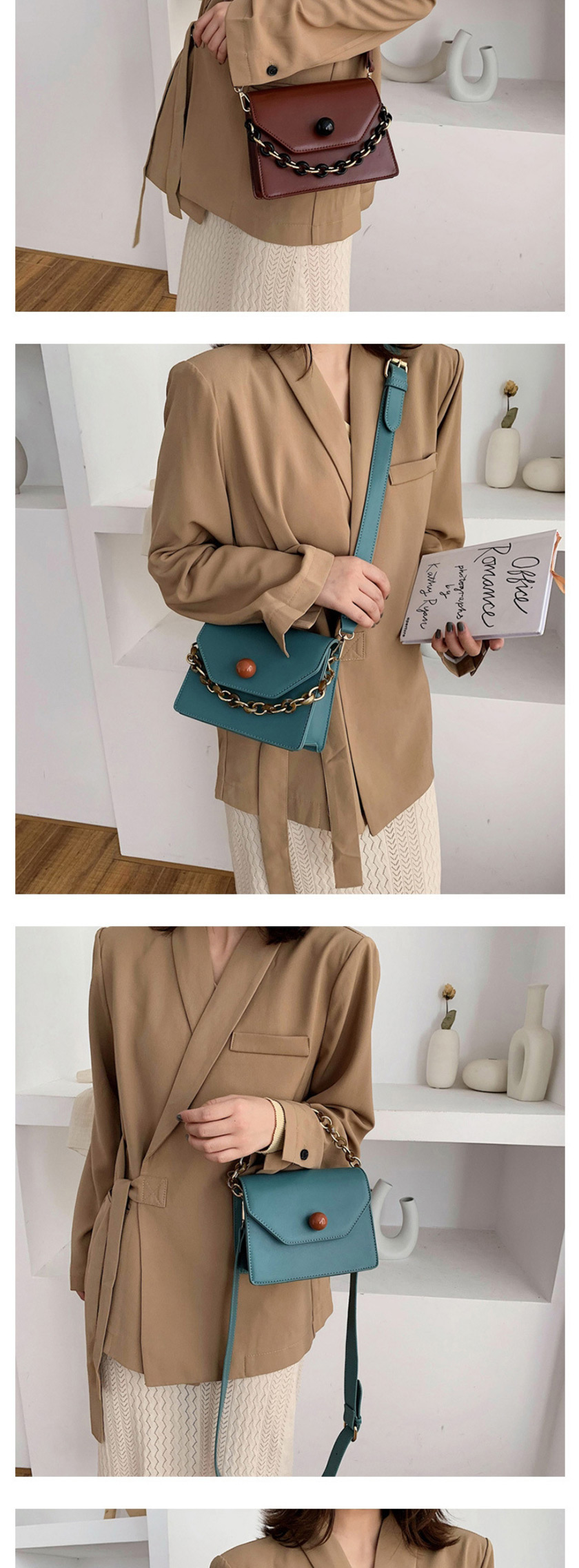 Fashion Brown Chain Shoulder Messenger Bag,Shoulder bags