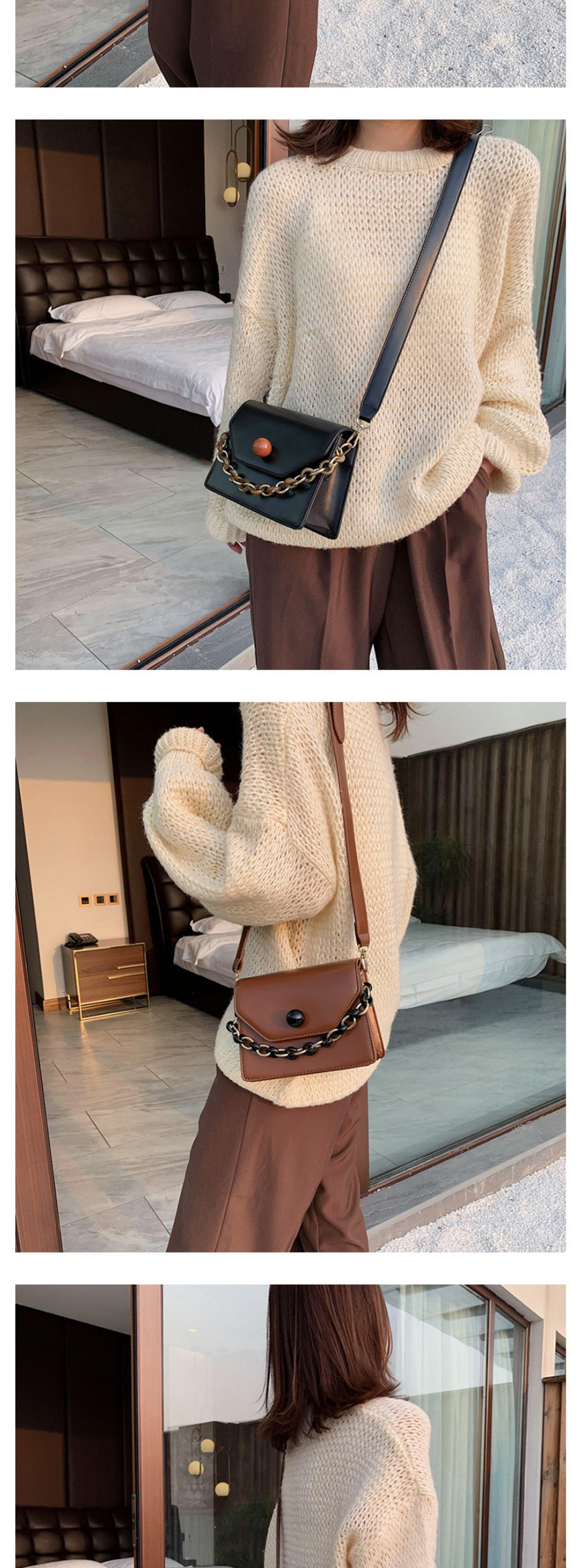 Fashion Coffee Color Chain Shoulder Messenger Bag,Shoulder bags