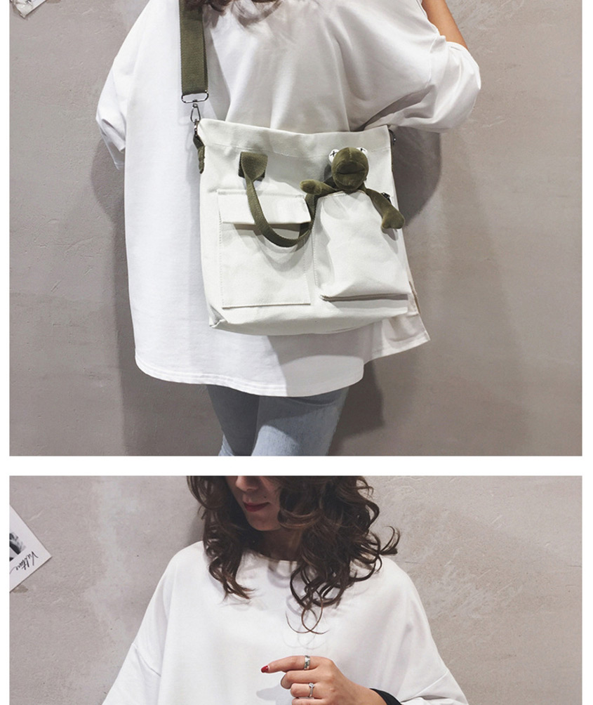 Fashion White Send Pendant Canvas Single Shoulder Messenger Bag,Shoulder bags