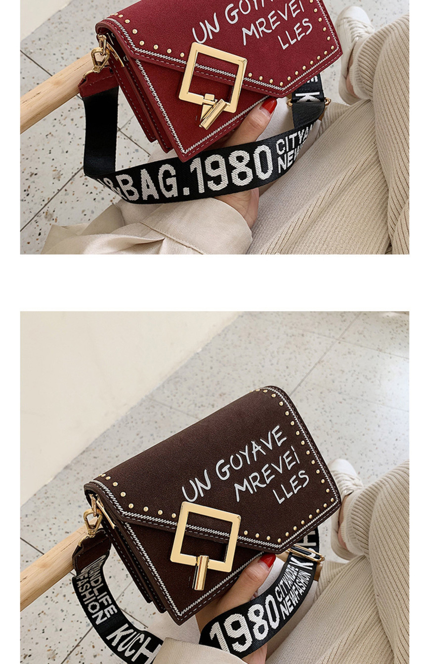 Fashion Red Frosted Letter Print Crossbody Bag,Shoulder bags