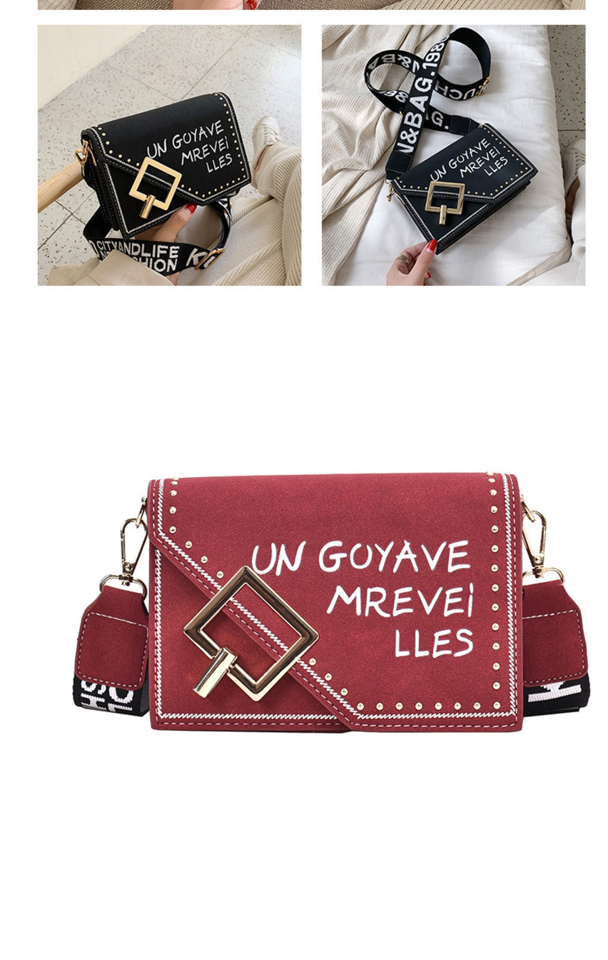 Fashion Coffee Frosted Letter Print Crossbody Bag,Shoulder bags