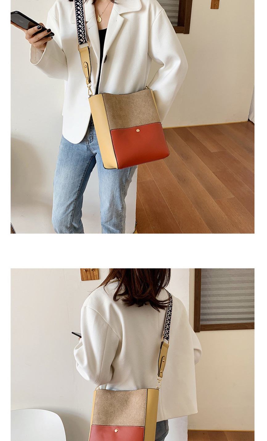 Fashion Brown Contrast Stitching Shoulder Messenger Bag,Shoulder bags