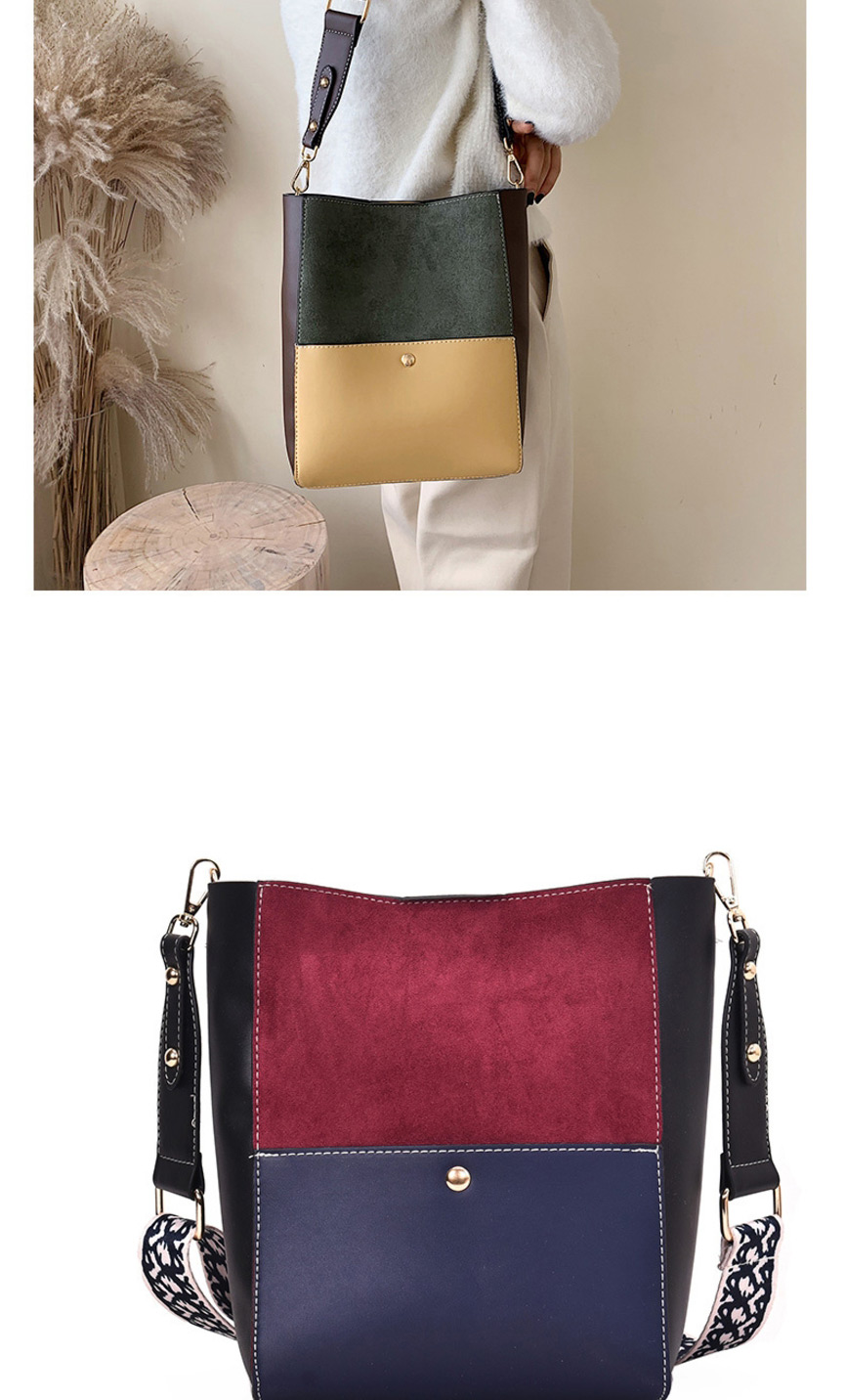 Fashion Red Wine Contrast Stitching Shoulder Messenger Bag,Shoulder bags