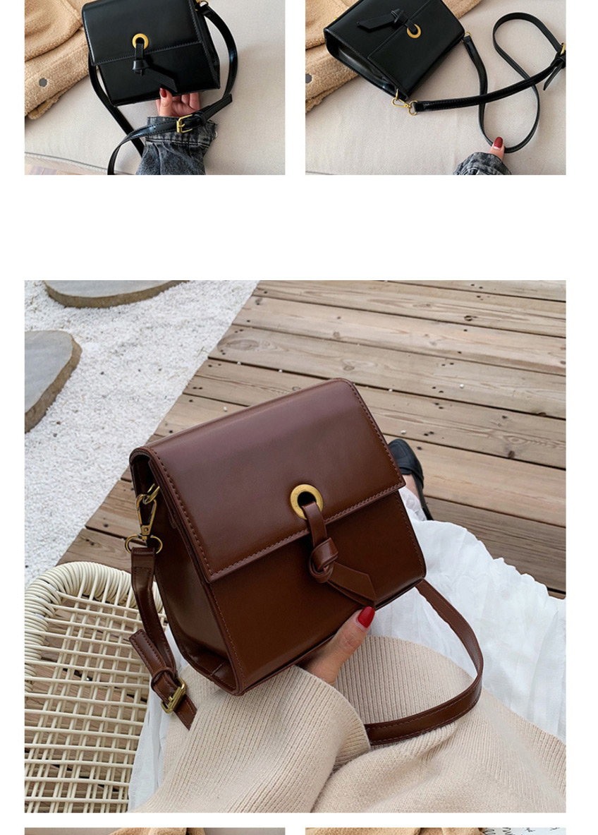 Fashion Brown Knotted Flip Single Back Messenger Bag,Shoulder bags