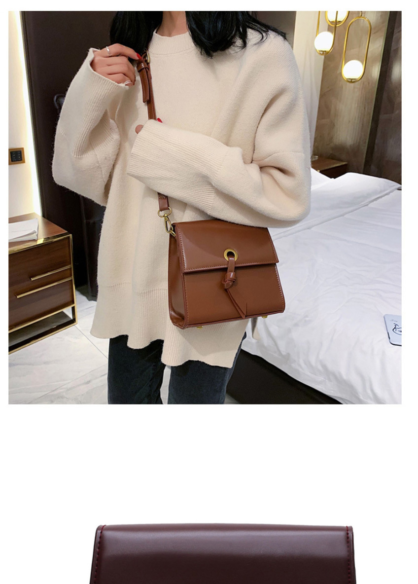 Fashion Brown Knotted Flip Single Back Messenger Bag,Shoulder bags