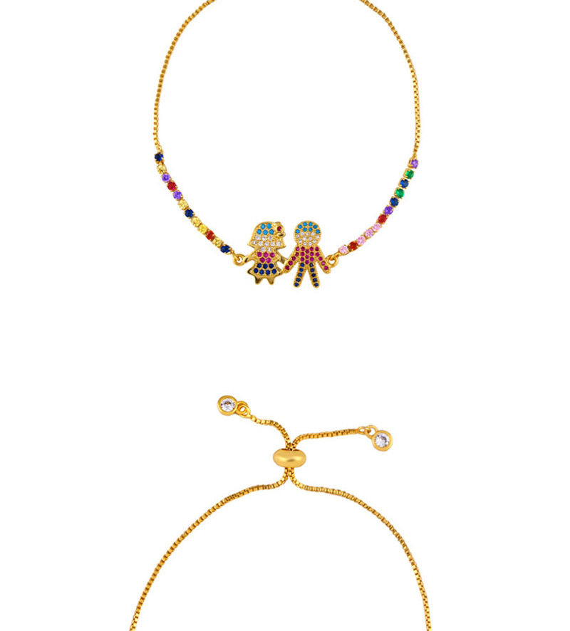 Fashion Heart-shaped Gold Diamond Zircon Bracelet,Bracelets