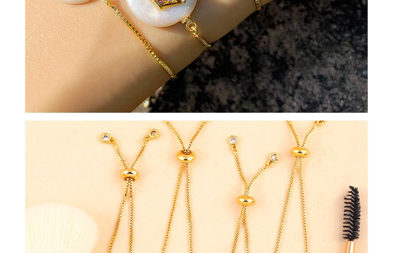 Fashion Heart-shaped Gold Love Crown Zircon Pearl Pulling Bracelet,Bracelets