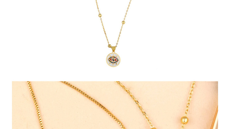 Fashion White Circle Eye Drop Necklace,Necklaces