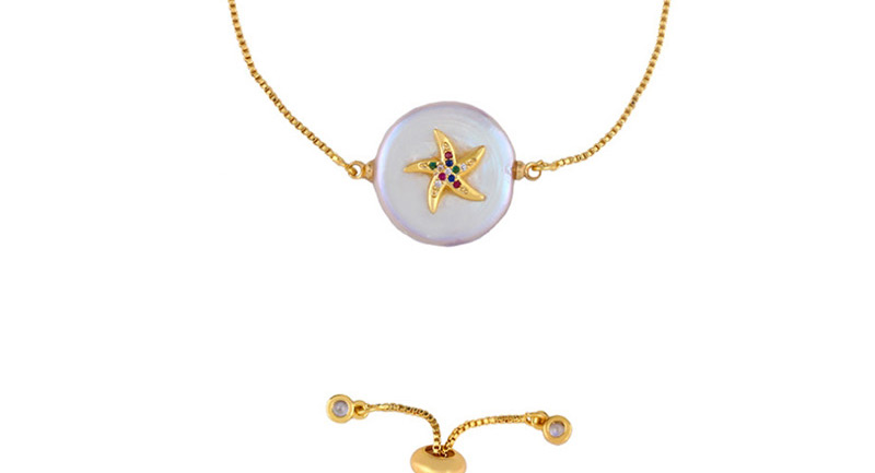 Fashion Starfish Gold Natural Pearl Bracelet,Bracelets