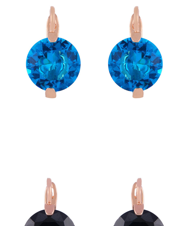 Fashion Gold Round Geometric Zircon Earrings,Earrings