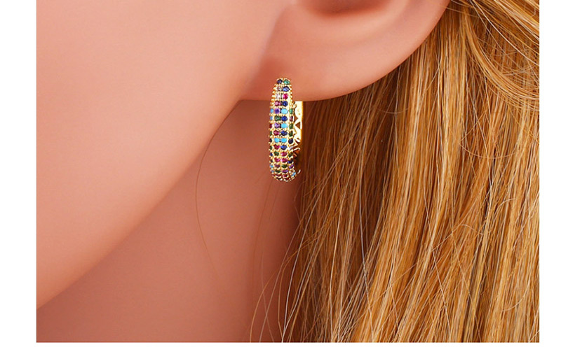 Fashion Ear Ring Micro-inlaid Zircon U-shaped Full-studded Earrings,Earrings