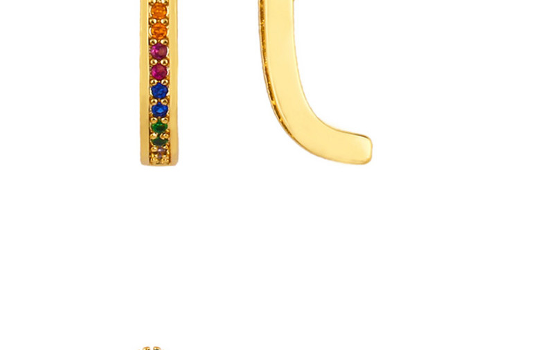 Fashion Straight Micro-inlaid Zircon U-shaped Full-studded Earrings,Earrings