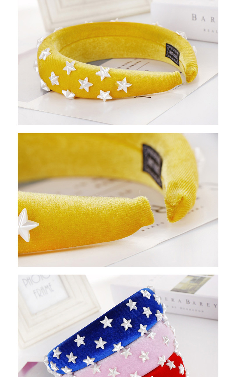 Fashion Yellow Sponge Five-pointed Star Wide-brimmed Headband,Head Band