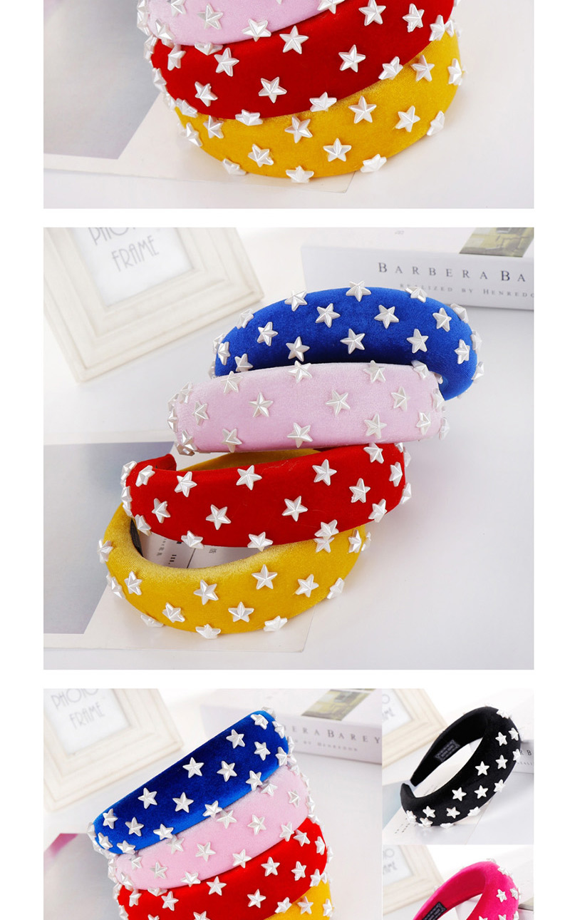 Fashion Red Sponge Five-pointed Star Wide-brimmed Headband,Head Band