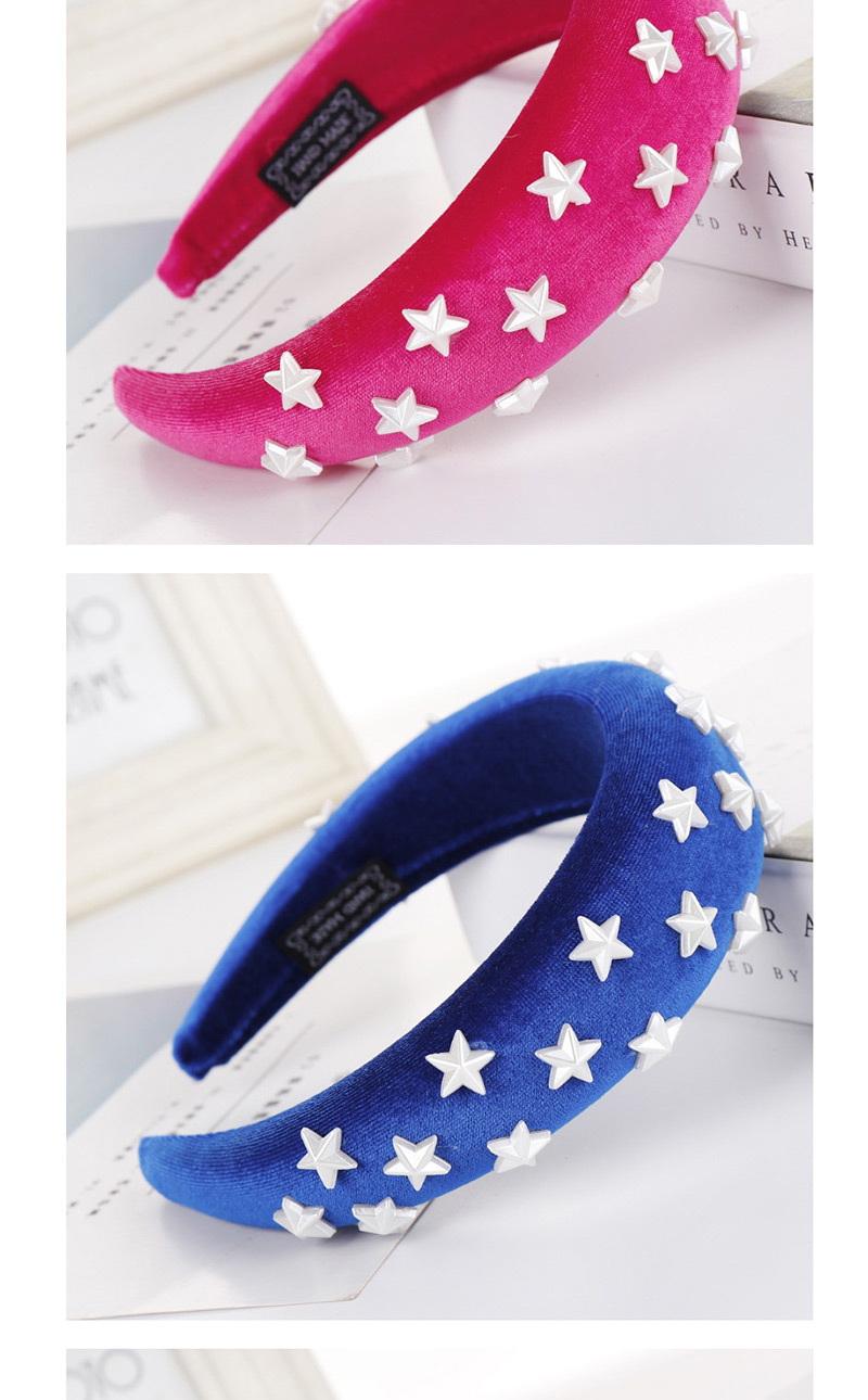 Fashion Rose Red Sponge Five-pointed Star Wide-brimmed Headband,Head Band