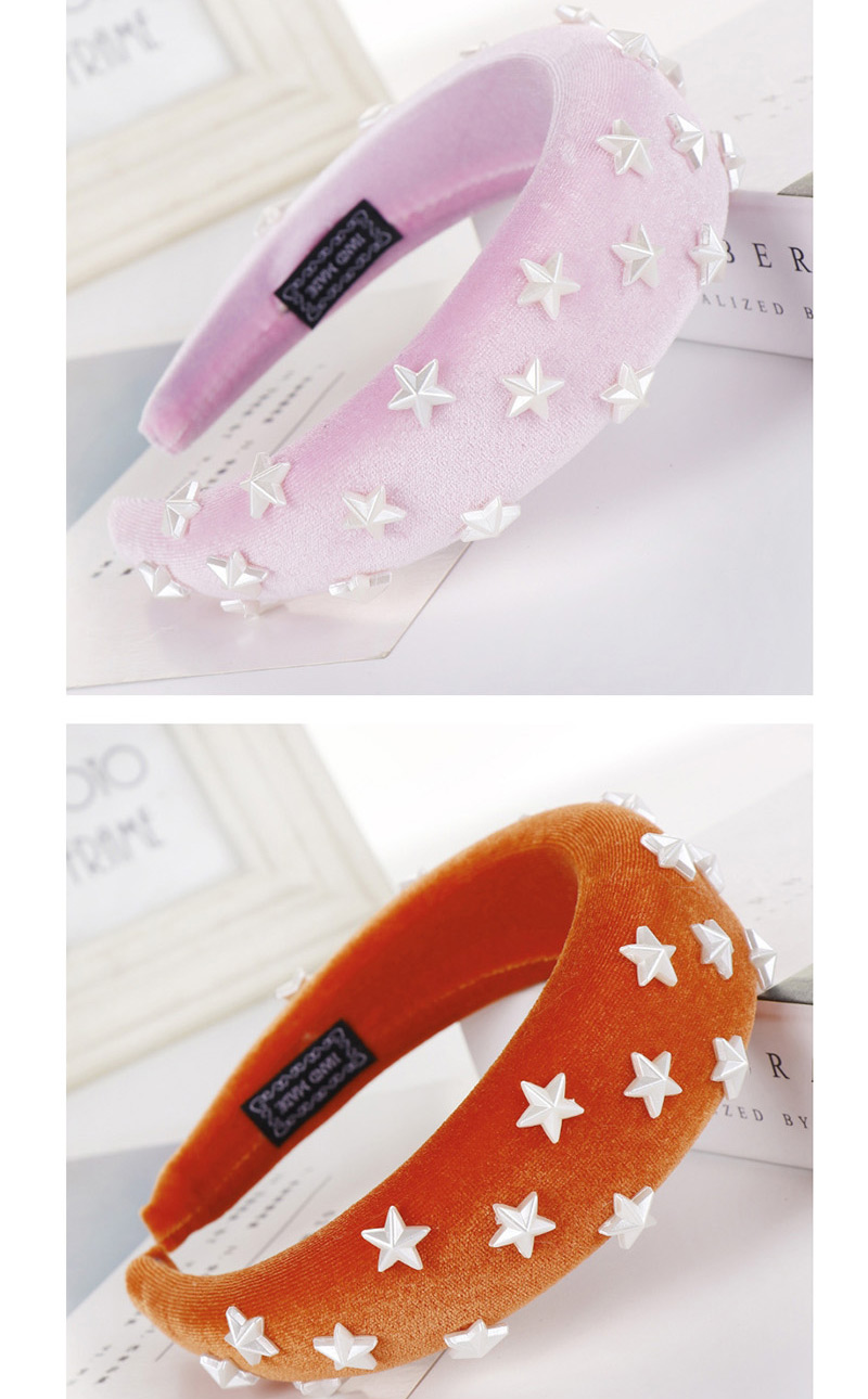 Fashion Rose Red Sponge Five-pointed Star Wide-brimmed Headband,Head Band