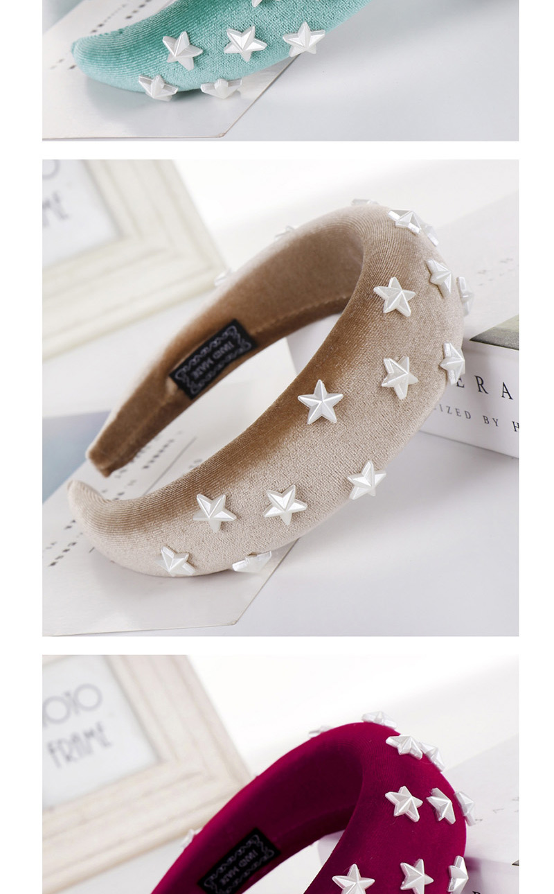 Fashion Wine Red Sponge Five-pointed Star Wide-brimmed Headband,Head Band