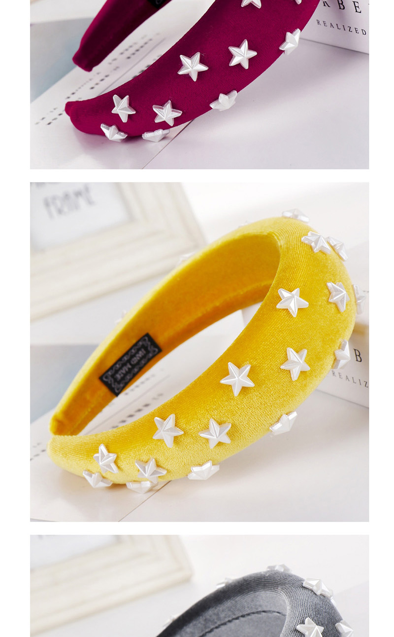 Fashion Pink Sponge Five-pointed Star Wide-brimmed Headband,Head Band