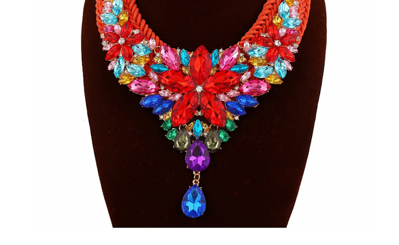 Fashion Red Woven Twist-studded Diamond-studded Earrings Set,Jewelry Sets