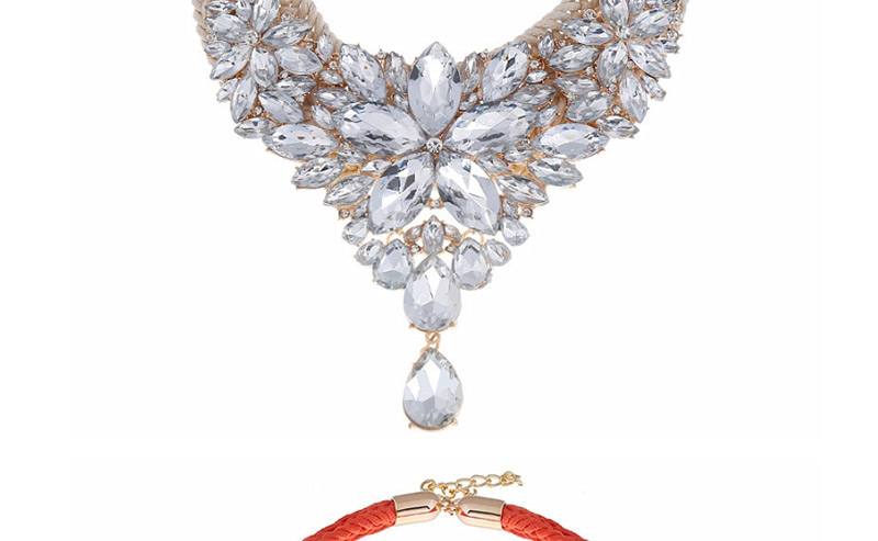 Fashion White Woven Twist-studded Diamond-studded Earrings Set,Jewelry Sets