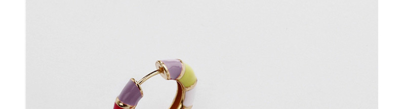 Fashion Deep Color 1 Copper Fittings Drop Oil Rainbow Ear Clip,Clip & Cuff Earrings