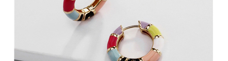 Fashion Light 2 Copper Fittings Drop Oil Rainbow Ear Clip,Clip & Cuff Earrings