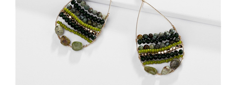 Fashion Brown Natural Stone Beads: Rice Beads: Hollow Drop Earrings,Drop Earrings