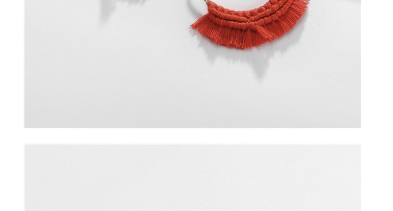 Fashion Wine Red Twisted Fan-shaped Knotted Tassel Earrings,Hoop Earrings