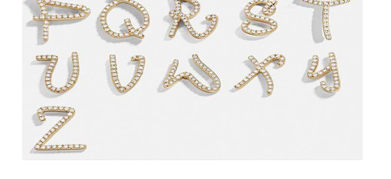 Fashion Golden P Crystal Letter Earrings,Stud Earrings