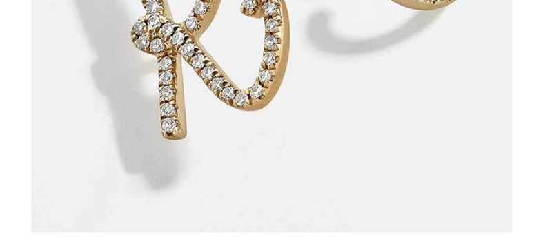 Fashion Golden N Crystal Letter Earrings,Stud Earrings