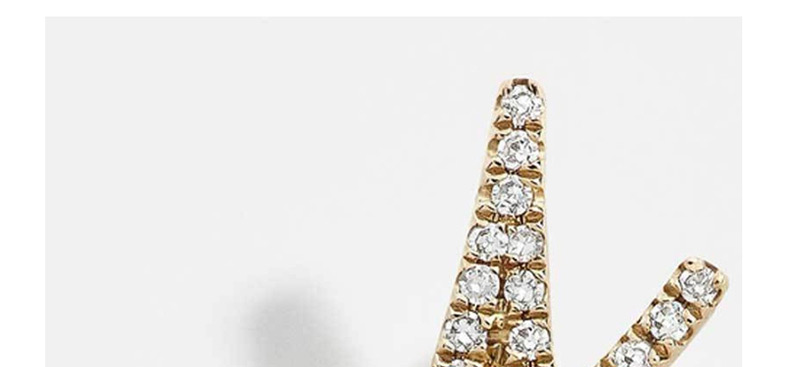 Fashion Golden H Crystal Letter Earrings,Stud Earrings