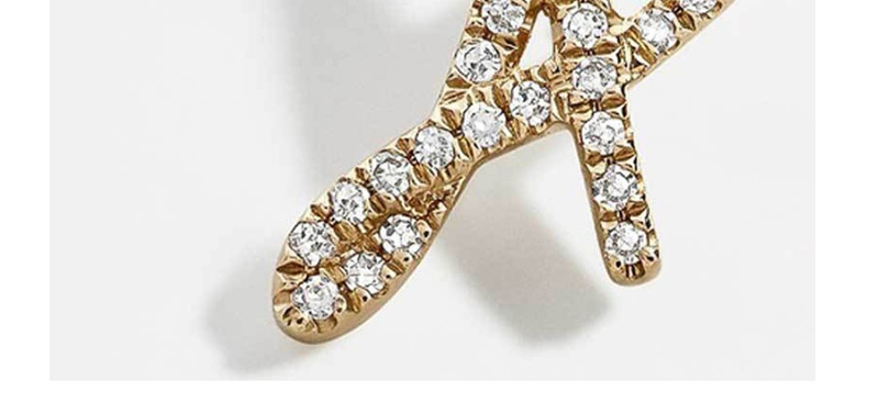 Fashion Golden F Crystal Letter Earrings,Stud Earrings