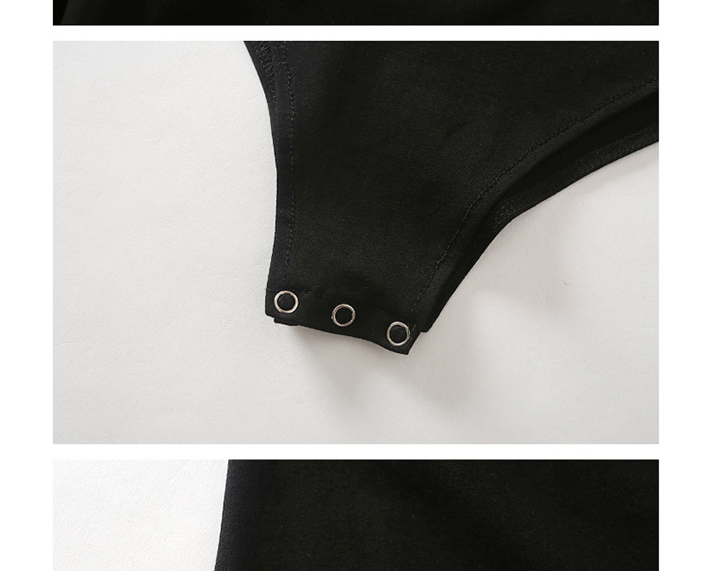Fashion Black One-neck Slant Shoulder Strap Jumpsuit,SLEEPWEAR & UNDERWEAR