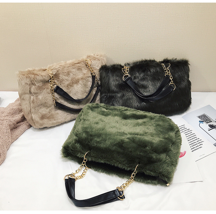 Fashion Leopard Plush Chain Shoulder Bag,Messenger bags