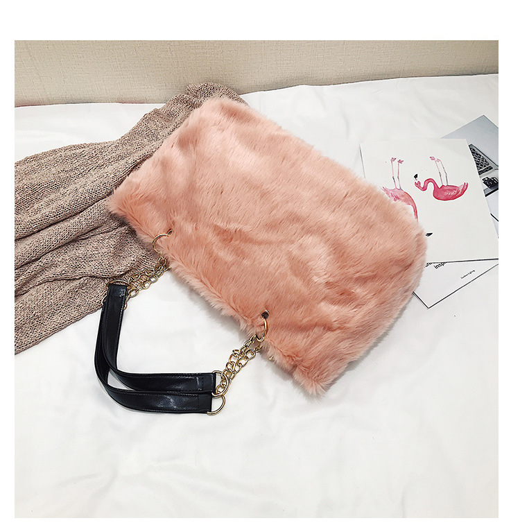 Fashion Khaki Plush Chain Shoulder Bag,Messenger bags
