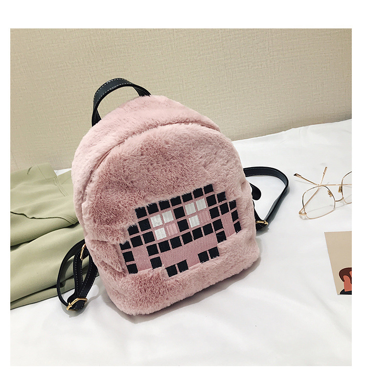 Fashion Pink Cartoon Plush Backpack,Backpack