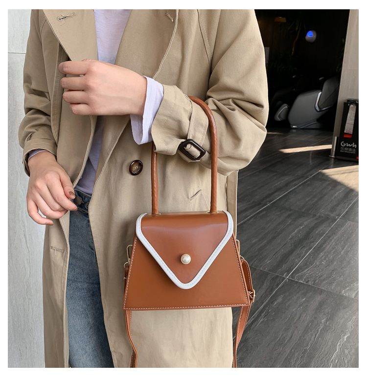 Fashion Dark Brown Contrast Stitching Shoulder Messenger Bag,Messenger bags