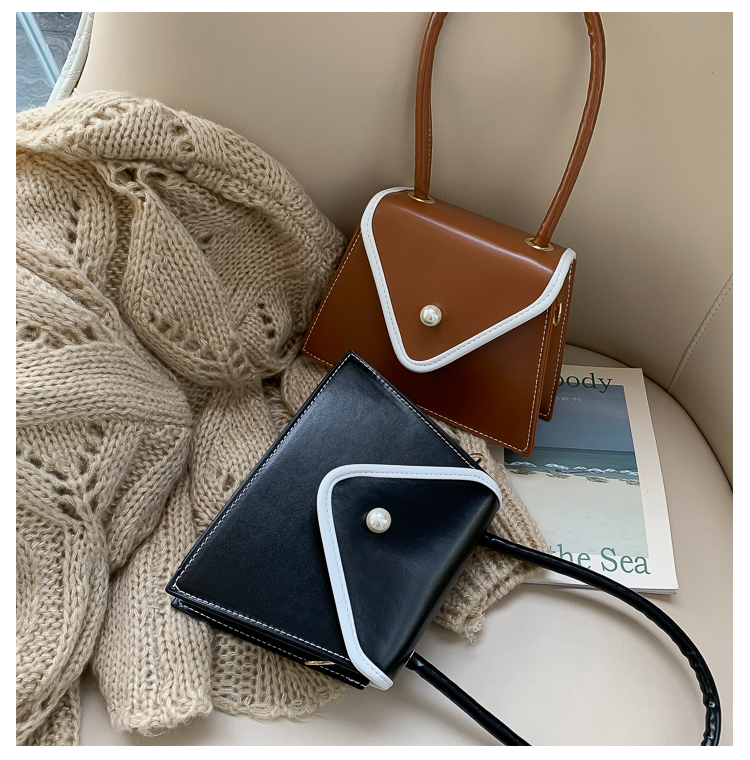 Fashion Light Brown Contrast Stitching Shoulder Messenger Bag,Messenger bags