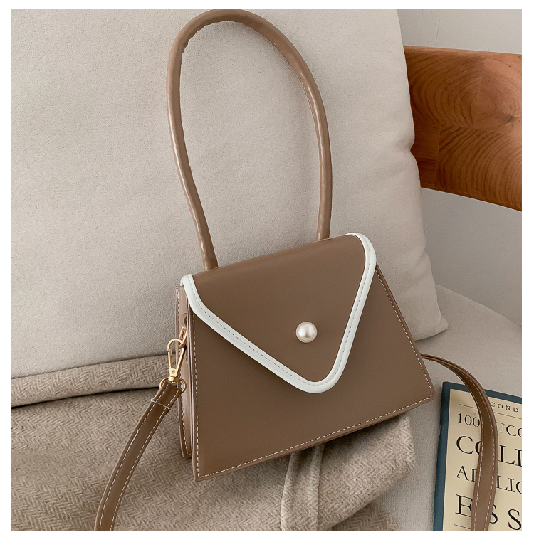 Fashion Dark Brown Contrast Stitching Shoulder Messenger Bag,Messenger bags