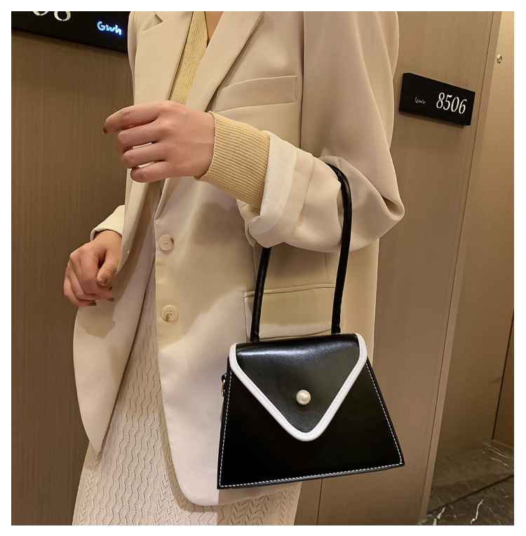 Fashion Black Contrast Stitching Shoulder Messenger Bag,Messenger bags
