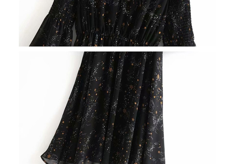 Fashion Black Star Print Two-piece Dress,Long Dress