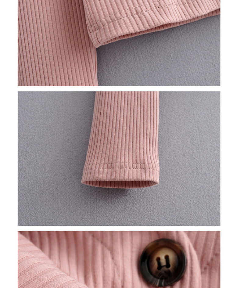 Fashion Beige V-neck Button Crochet Knit Cardigan,Sweater