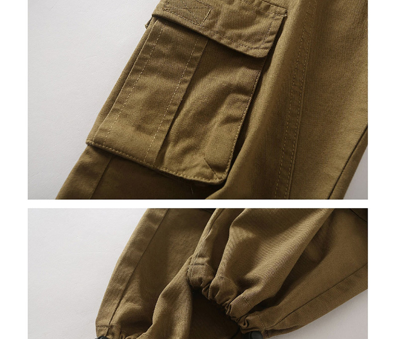 Fashion Army Green Multi-pocket Float Rope Drawstrings,Pants