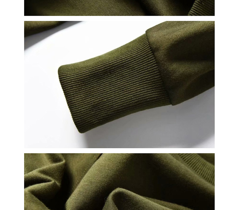 Fashion Army Green Round Neck Raglan Sleeves High Waist Pullover Sweater,Hair Crown